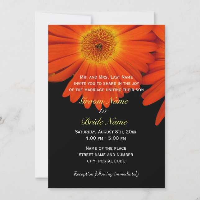 Invitaciones de boda de flores de margaritas de ve (Anverso)