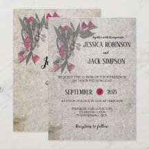 Invitaciones de boda de flores silvestres australi