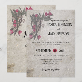 Invitaciones de boda de flores silvestres australi