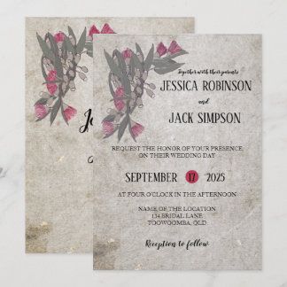 Invitaciones de boda de flores silvestres australi