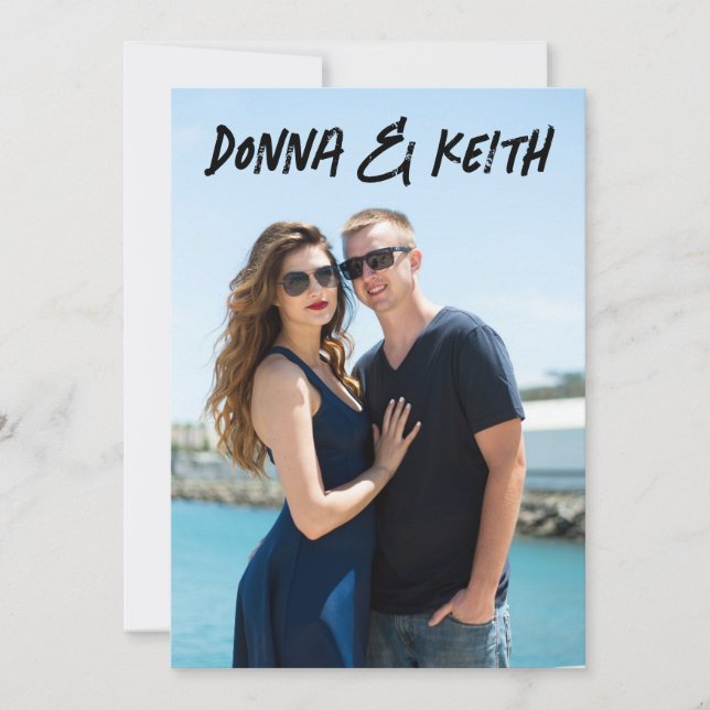 INVITACIONES DE BODA DE FOTOS PERSONALIZADOS MODER (Anverso)