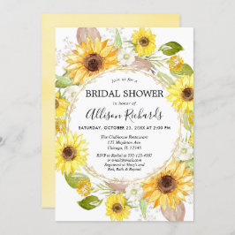 invitaciones de boda de girasoles con acuarela