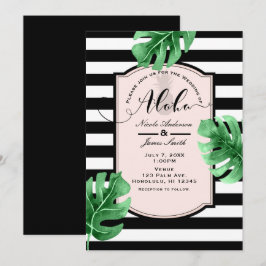 Invitaciones de Boda de Hojas Tropicales y Piña