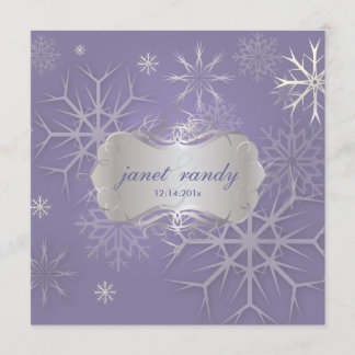 Invitaciones de boda de invierno con copos de niev