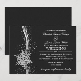 invitaciones de boda de invierno de Black Silver S