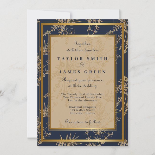 Invitaciones de boda de invierno de invierno de ép (Anverso)