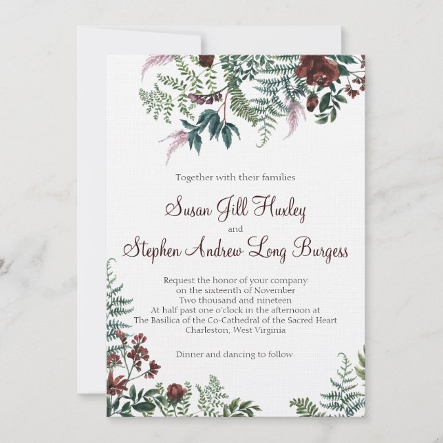 Invitaciones de boda de Jill y Drew (Anverso)