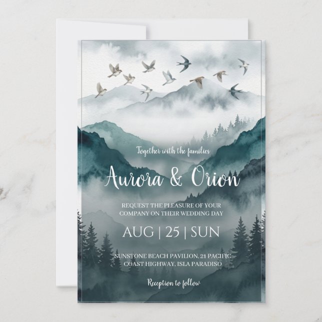 invitaciones de boda de las montañas smoky (Anverso)