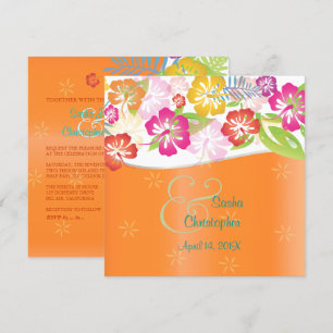 Invitaciones de boda de Leis/Luau/hibiscus