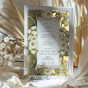 Invitaciones de boda de lirio calla Art Nouveau Mu