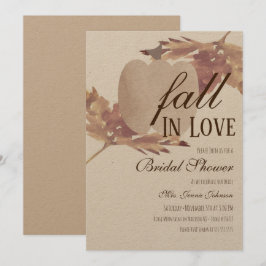 Invitaciones de boda de lluvia de hojas de acuarel