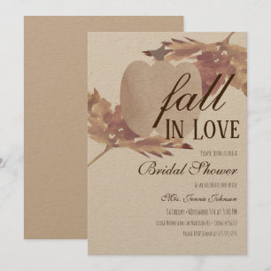 Invitaciones de boda de lluvia de hojas de acuarel