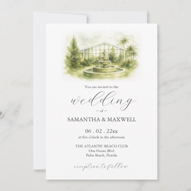 Invitaciones de Boda de los Jardines de Gran Paraí (Anverso)