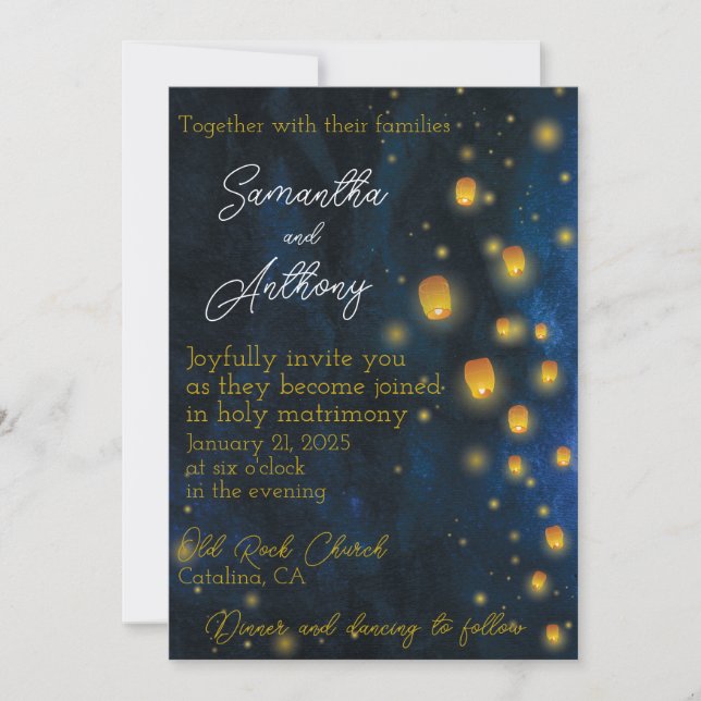 Invitaciones de boda de los patrones mágicos (Anverso)