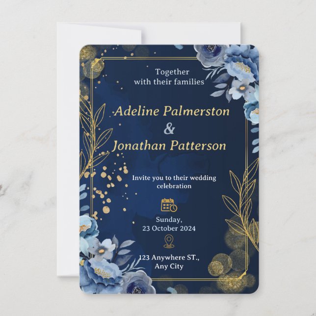 Invitaciones de Boda de Lujo (Anverso)