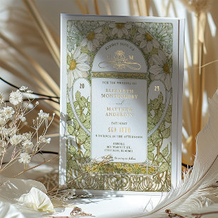 Invitaciones de boda de margaritas con lámina de o
