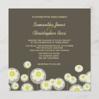 Invitaciones de boda de margaritas retro/colorido