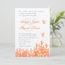 Invitaciones de boda de mariposa de flor de coral 