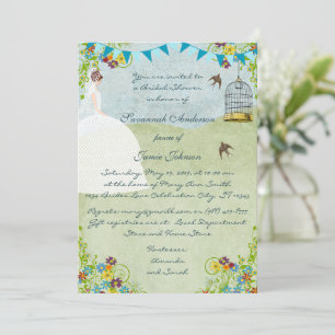 Invitaciones de boda de novia morena con banderine