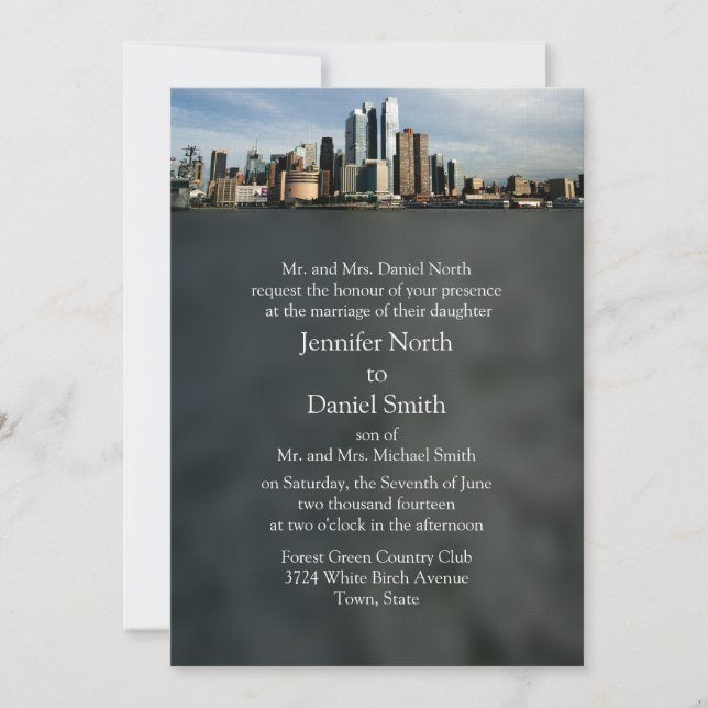 Invitaciones de boda de NYC (Anverso)