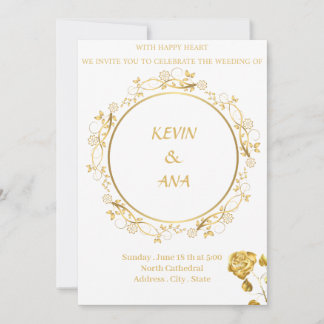 Invitaciones de Boda de Oro de lujo | ¡Personaliza