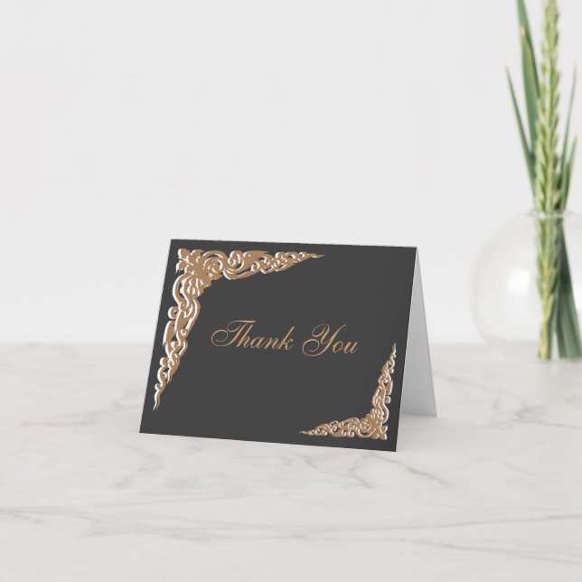 Invitaciones de boda de oro negro (Anverso)