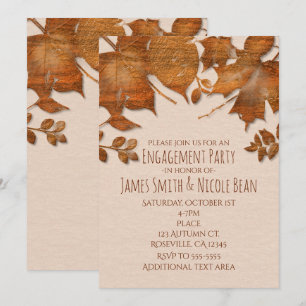Invitaciones de boda de otoño de cobre naranja