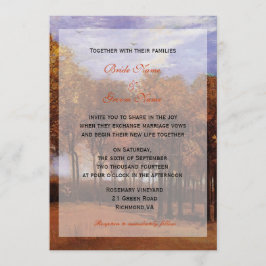 Invitaciones de boda de otoño de novios