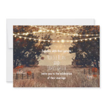 Invitaciones de boda de otoño en campo rústico