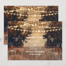 Invitaciones de boda de otoño en campo rústico