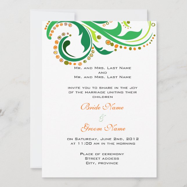 invitaciones de boda de padres de novia y novio (Anverso)