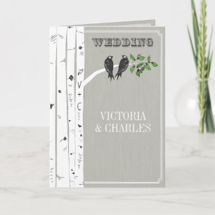 Invitaciones de boda de pájaros de amor vintage ja