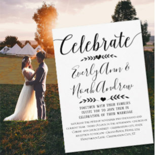 Invitaciones de boda de papel kraft con tipografía