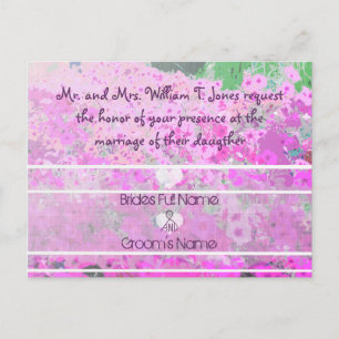 Invitaciones de boda de Petunias pintadas