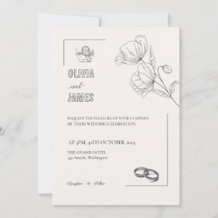 INVITACIONES DE BODA DE PLANTILLA EN LÍNEA con fro