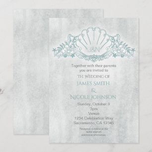Invitaciones de boda de playa con caballitos de ma
