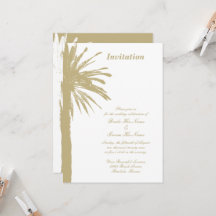 Invitaciones de boda de playa con palmeras chic