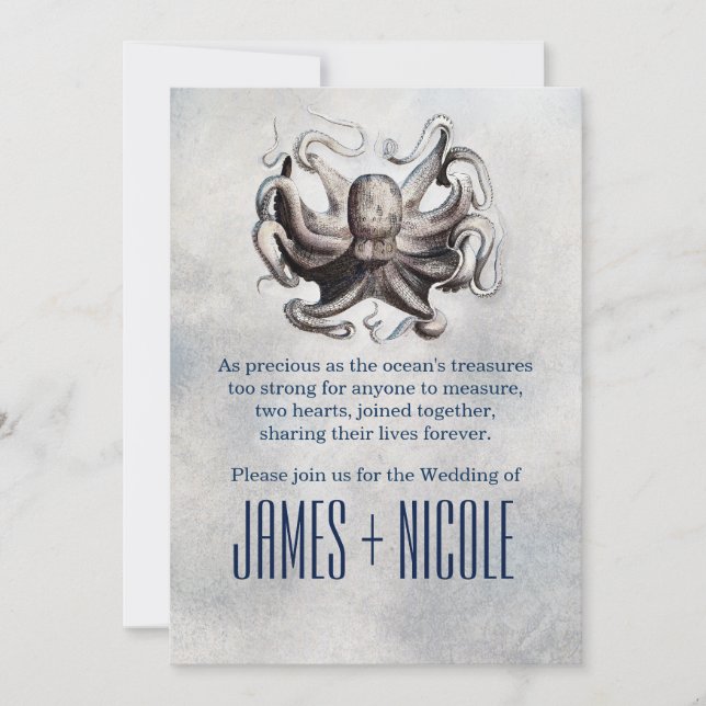 Invitaciones de boda de playa de sal marina con pu (Anverso)