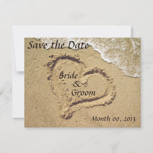 invitaciones de boda de playa para guardar la fech (Anverso)