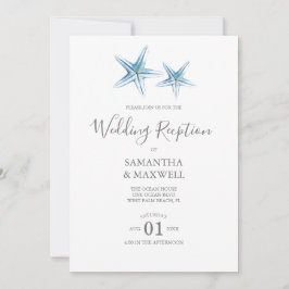 Invitaciones de boda de playa solo recepción Starf