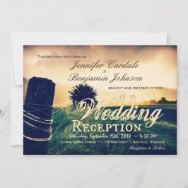 Invitaciones de boda de recepción de campo con pos