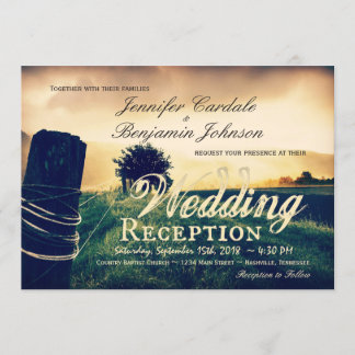 Invitaciones de boda de recepción de campo de país