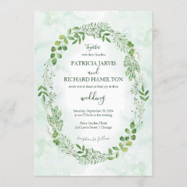 Invitaciones de boda de romance con vegetación
