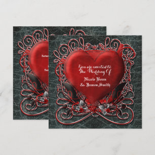 Invitaciones de boda de San Valentín gótico de cor