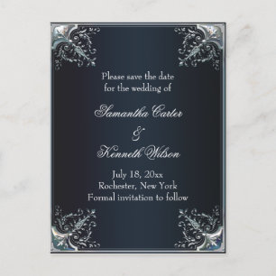 Invitaciones de boda de seda negra corbata negra