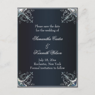 Invitaciones de boda de seda negra corbata negra