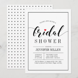 Invitaciones de boda de tipografía chic para ducha