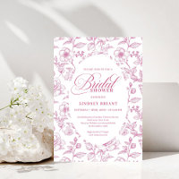 Invitaciones de boda de toile floral clásico de ro