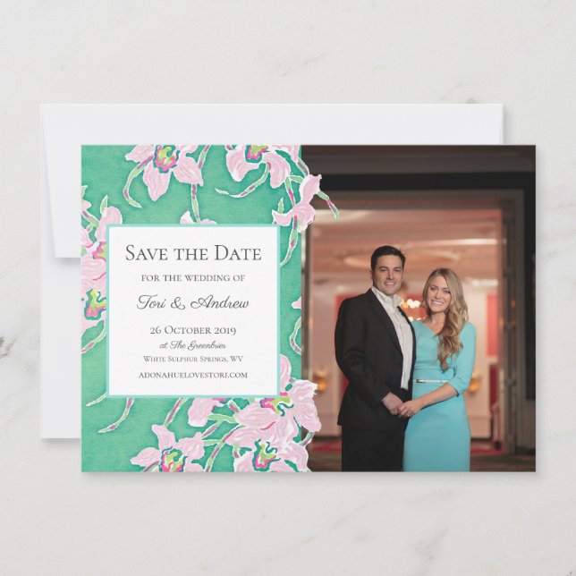 Invitaciones de boda de Tori para guardar la fecha (Anverso)