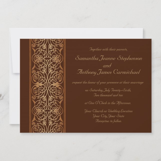 Invitaciones de boda de trabajo de desplazamiento  (Anverso)